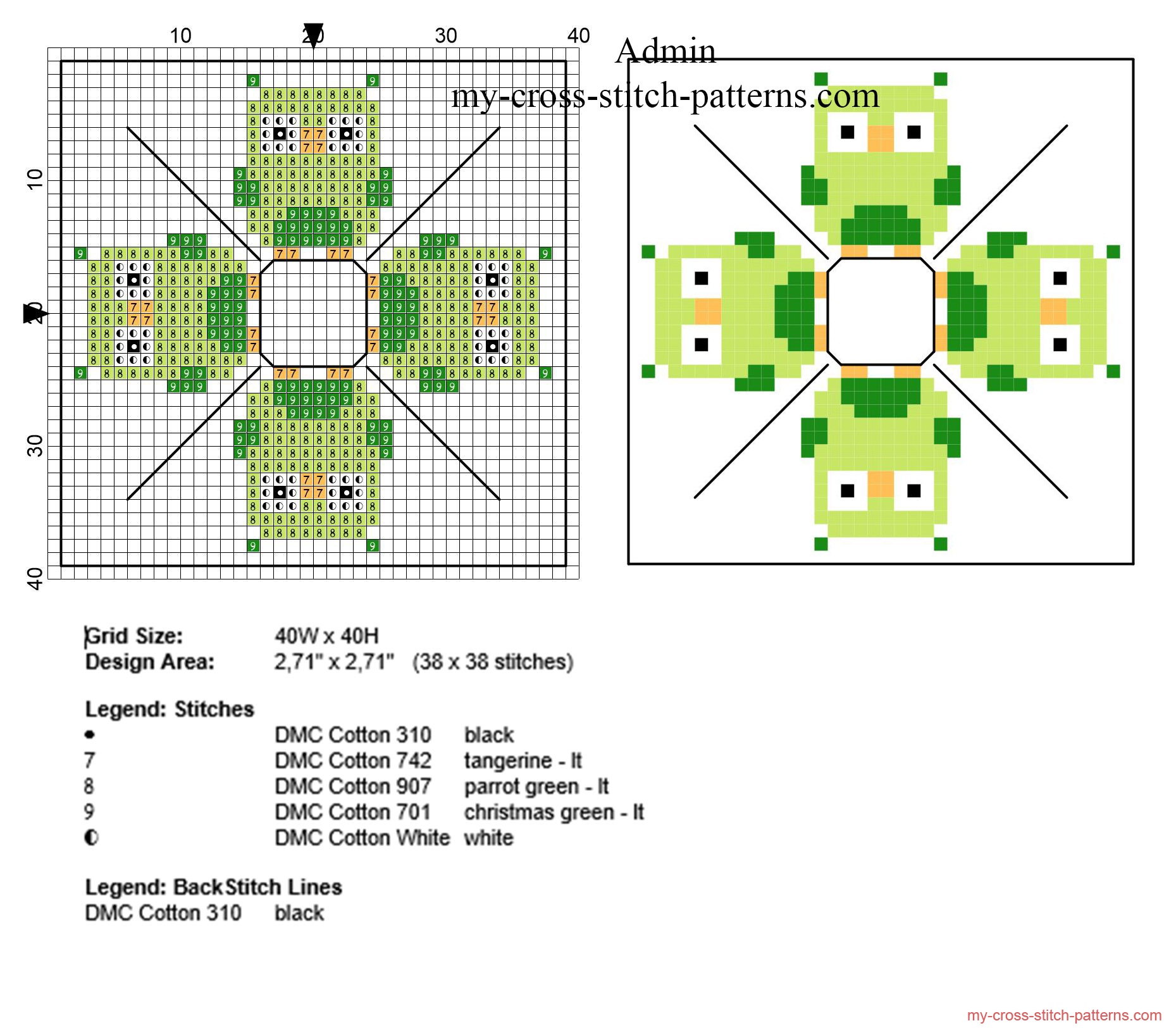 cross_stitch_biscornu_with_funny_colored_green_owls