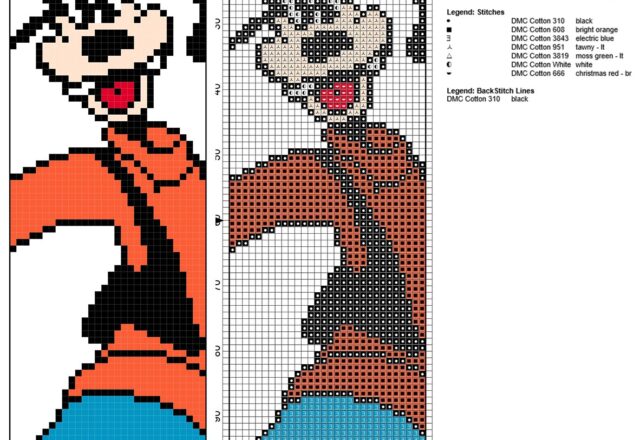 cross_stitch_bookmark_with_funny_disney_goofy