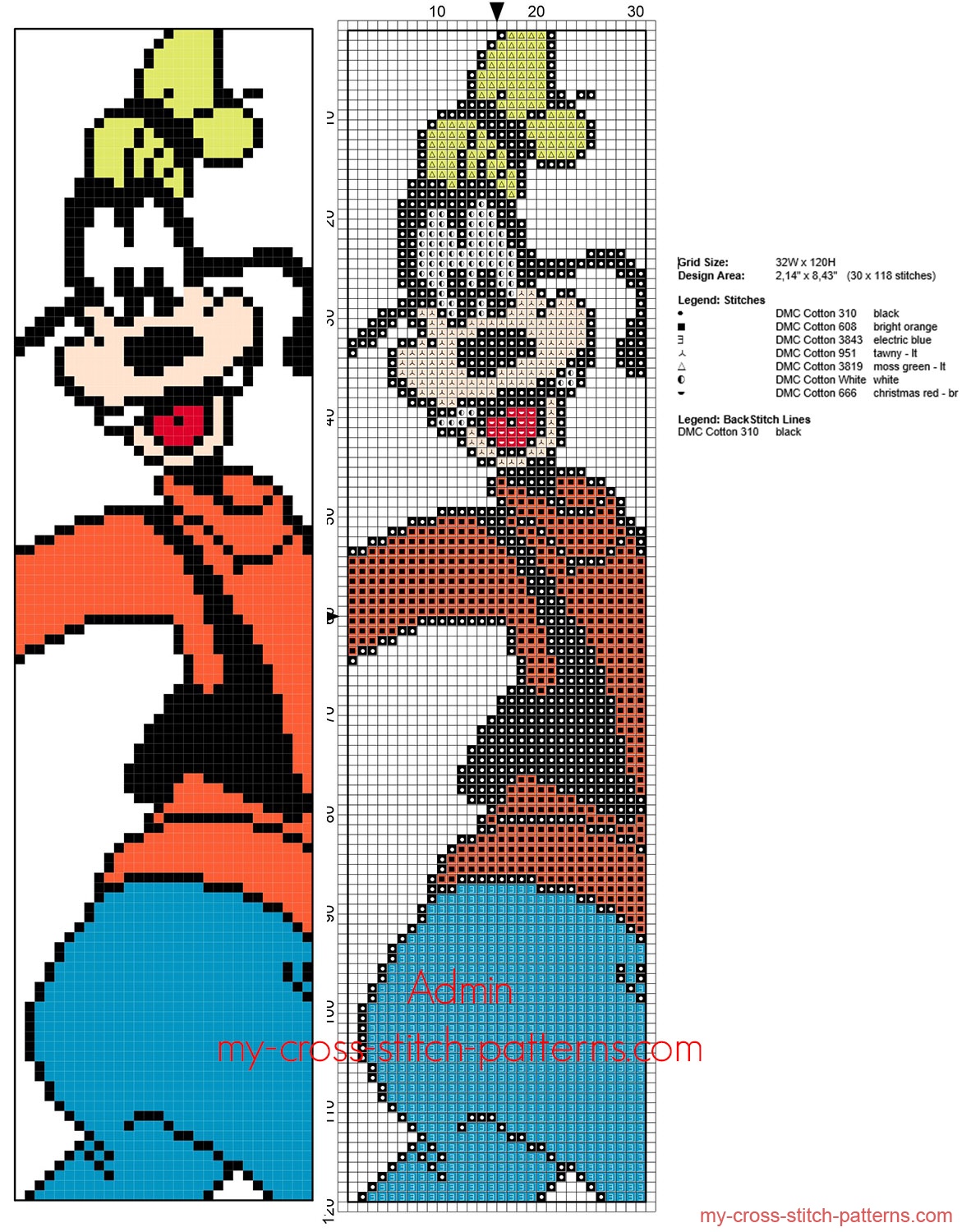 cross_stitch_bookmark_with_funny_disney_goofy