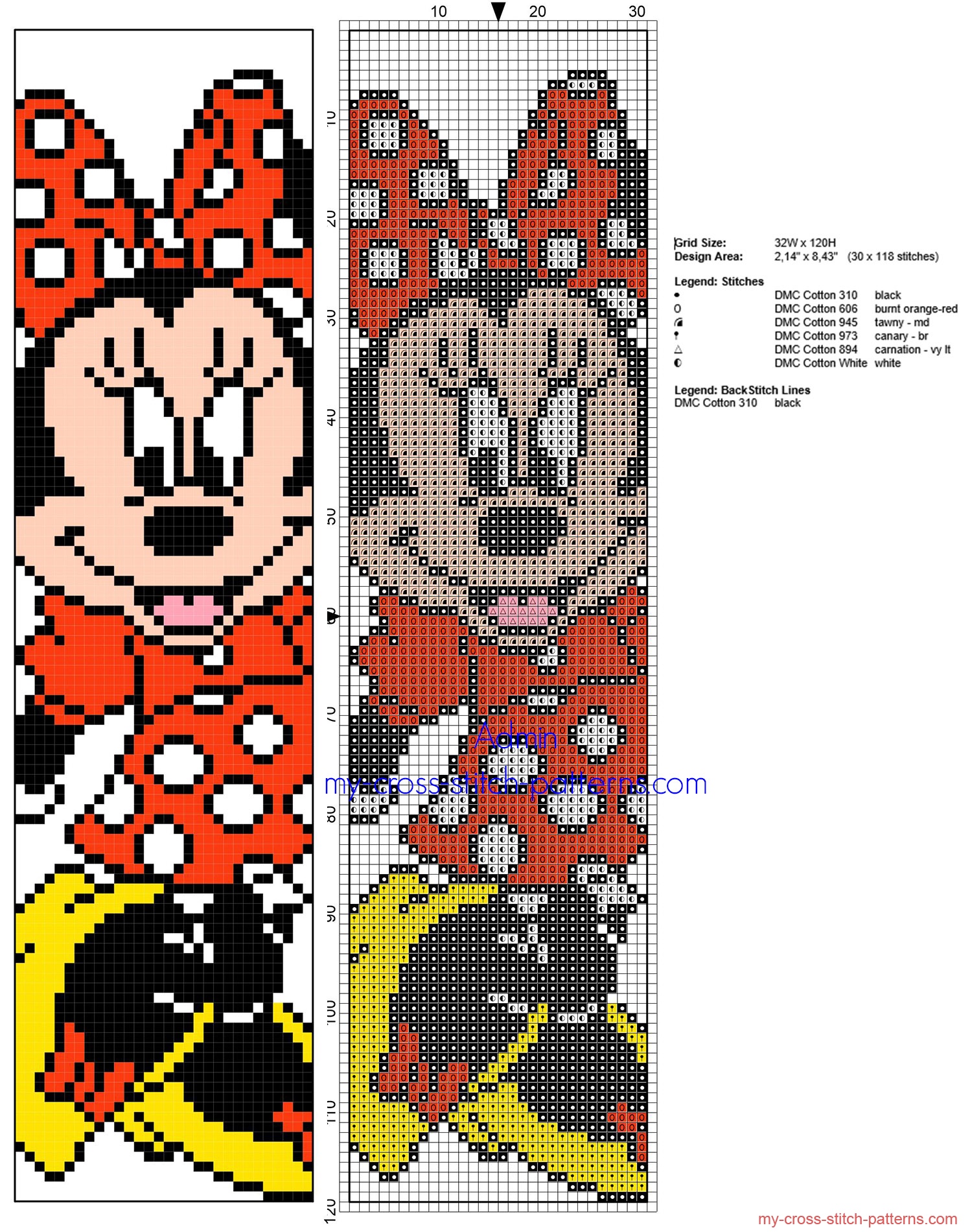 cross_stitch_children_bookmark_with_disney_minnie_mouse