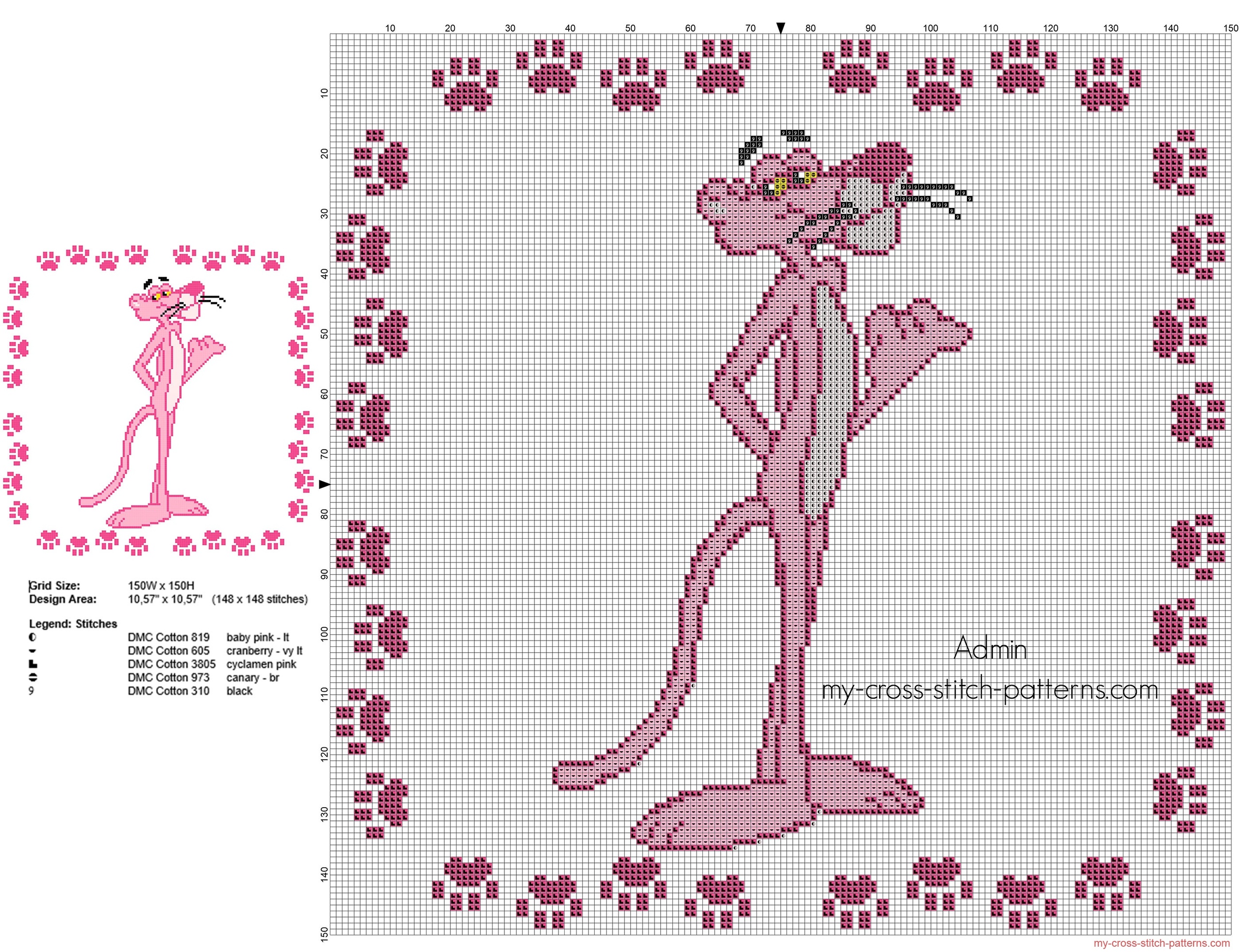 cross_stitch_children_pillow_with_the_pink_panther