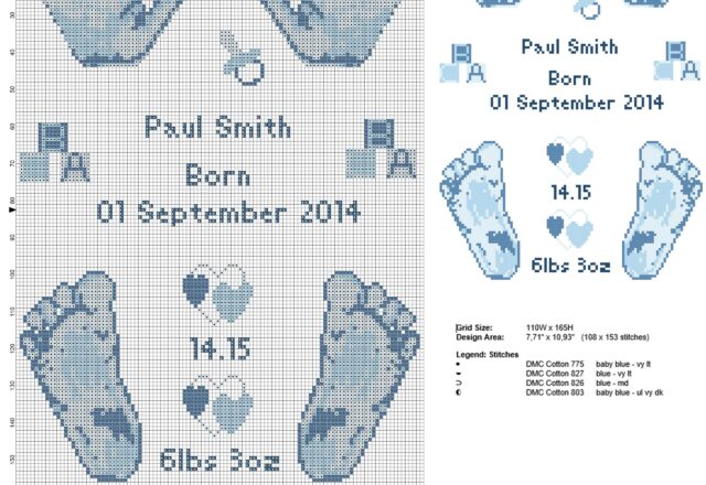 cross_stitch_pattern_birth_record_male_baby_feet_and_hands_prints_free_download