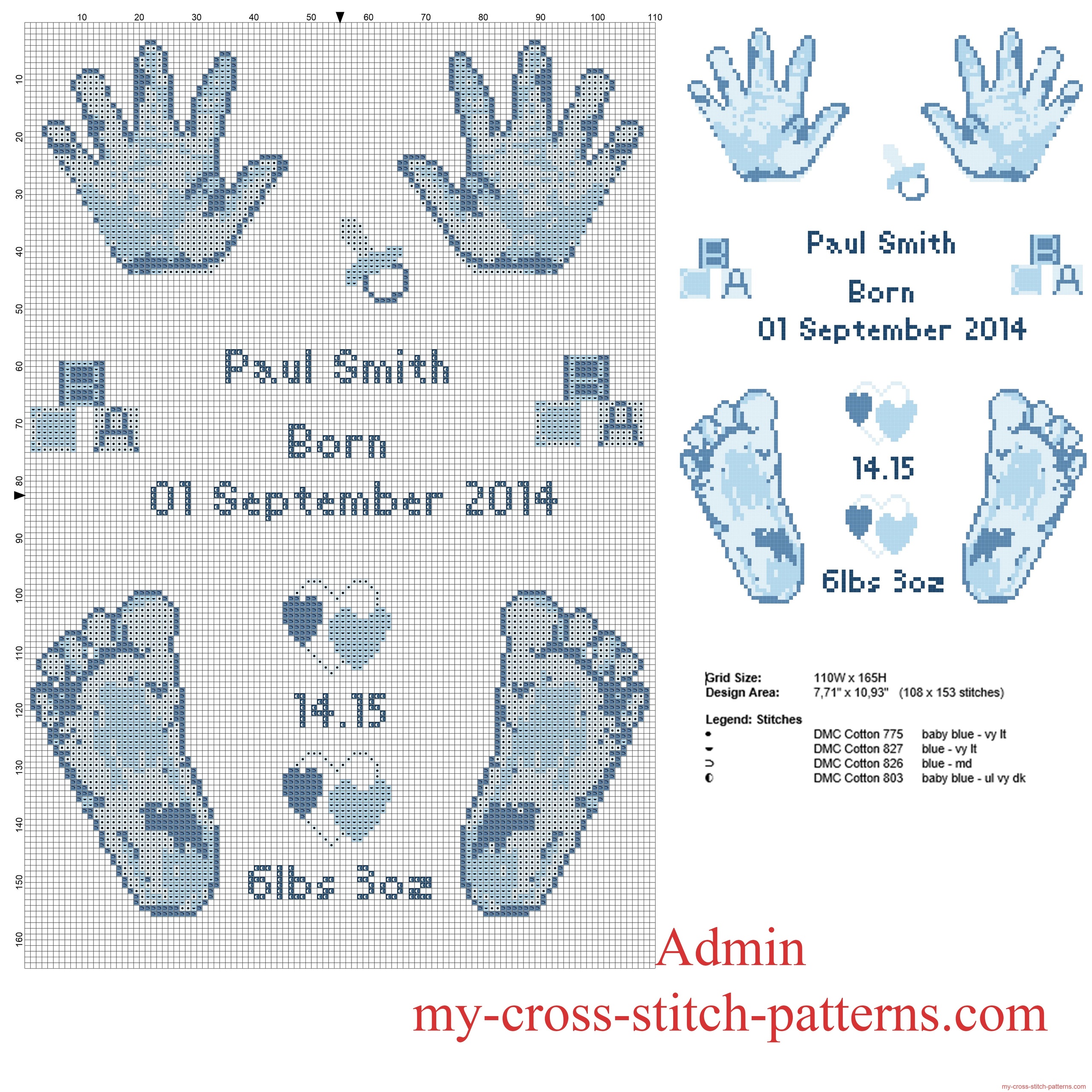 cross_stitch_pattern_birth_record_male_baby_feet_and_hands_prints_free_download