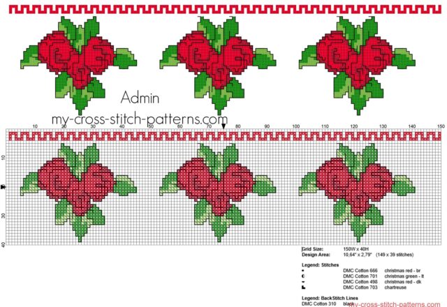 cross_stitch_pattern_border_with_red_roses_height_39_stitches_free_download