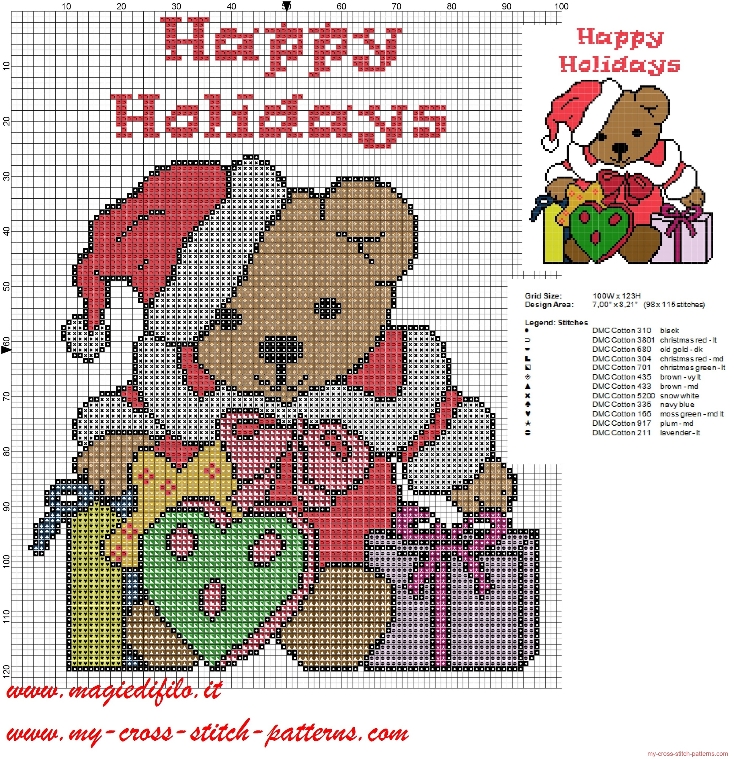 cross_stitch_pattern_christmas_teddy_bear_and_written_happy_holidays