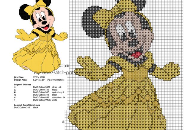 cross_stitch_pattern_disney_minnie_princess_belle