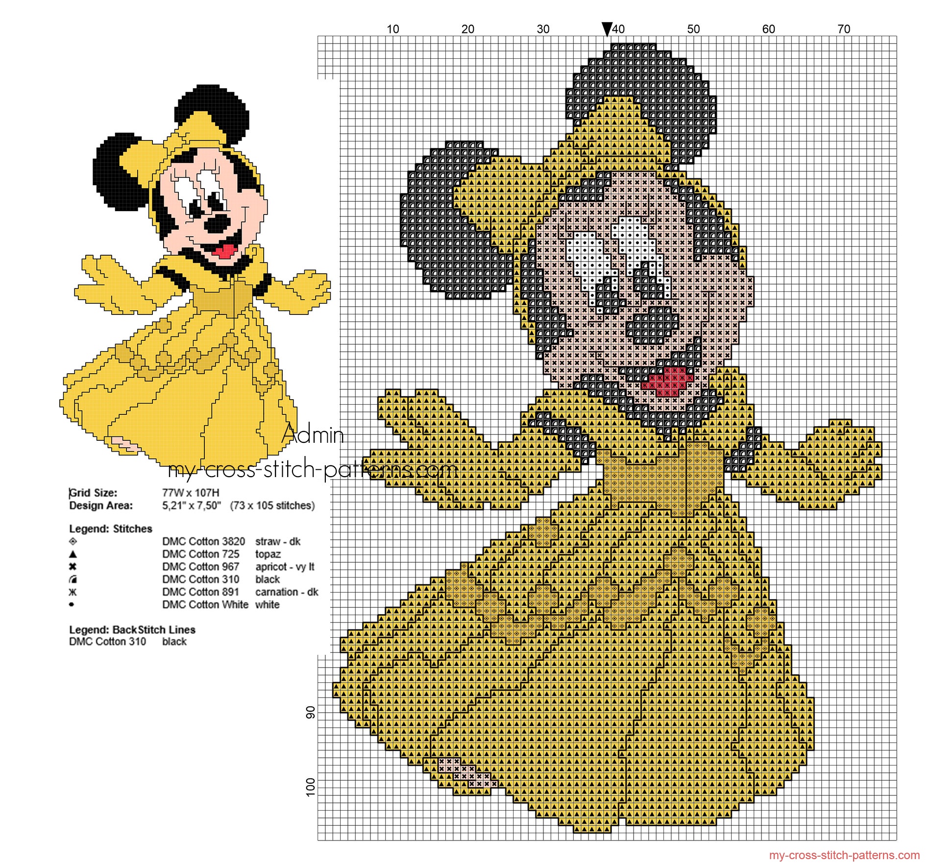 cross_stitch_pattern_disney_minnie_princess_belle