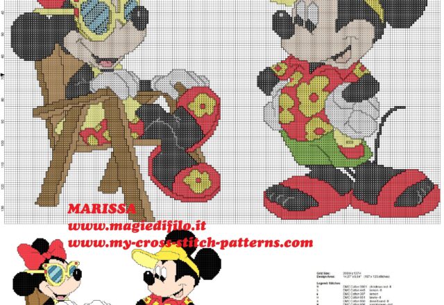 cross_stitch_pattern_free_minnie_and_mickey_mouse_on_vacation