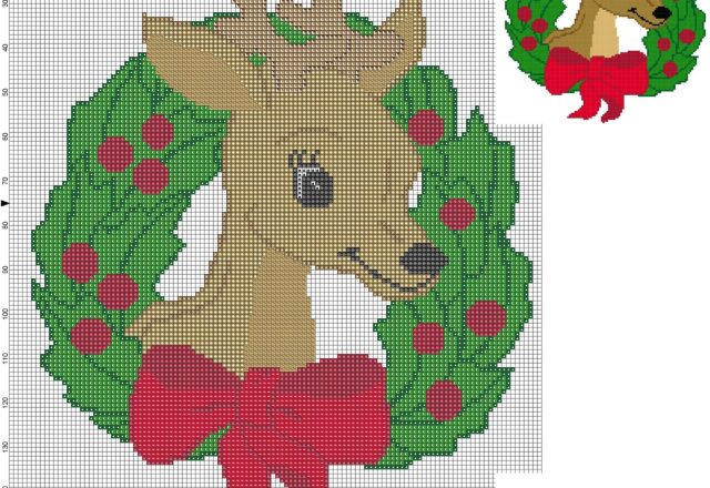 cross_stitch_pattern_garland_christmas_reindeer