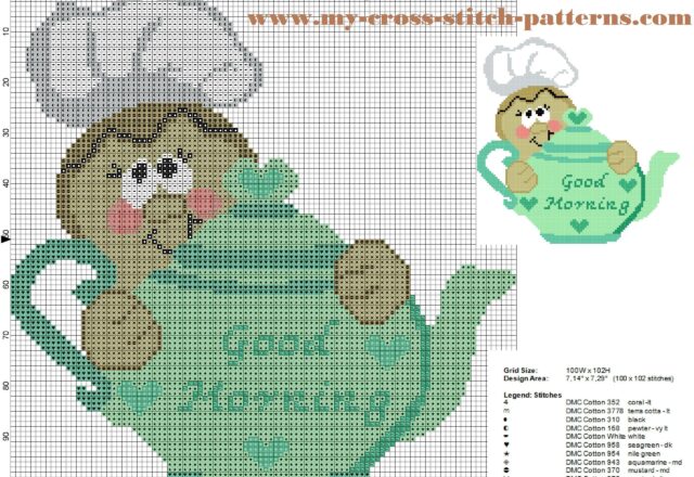 cross_stitch_pattern_gingerbread_wishes_good_morning