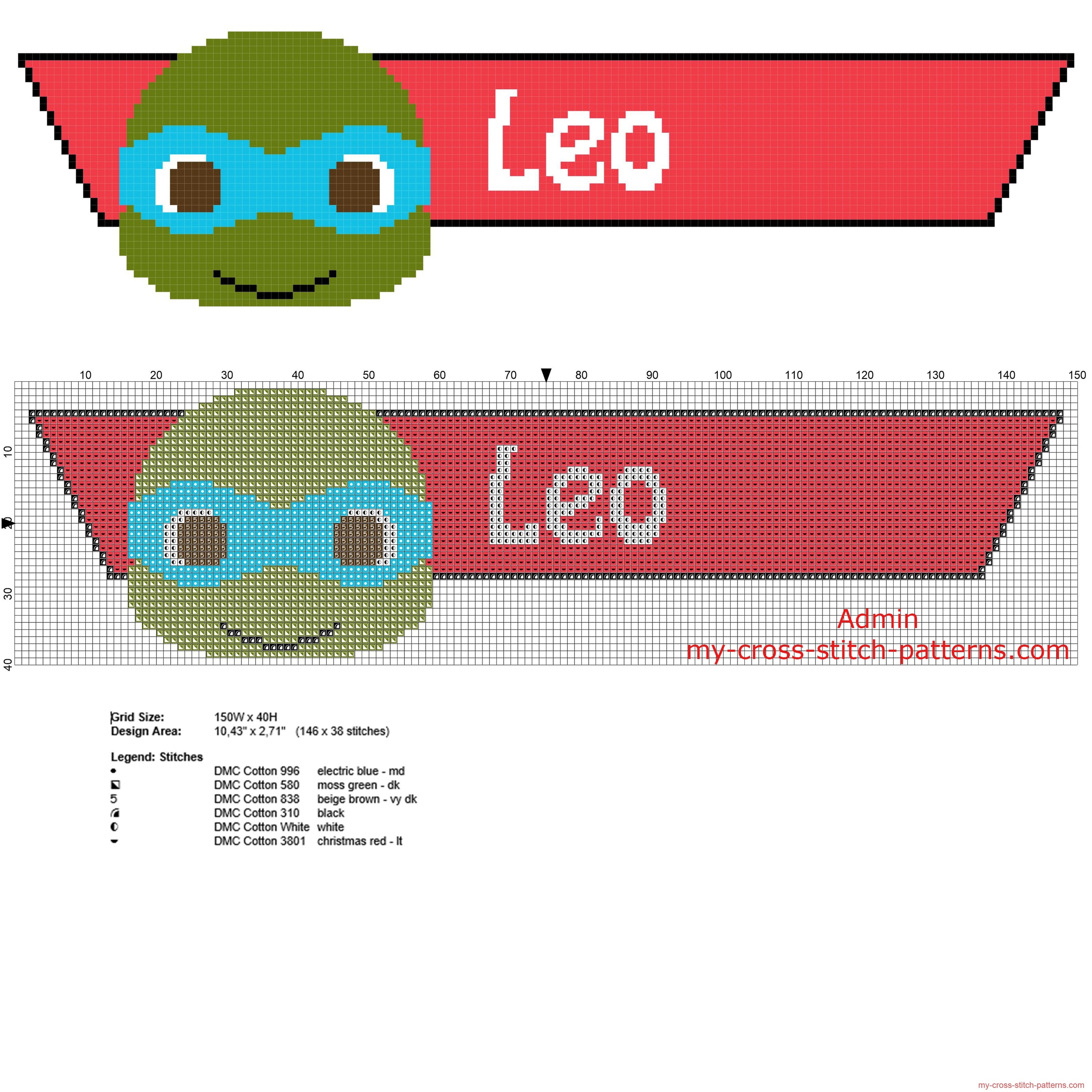 cross_stitch_pattern_name_leo_with_ninja_turtle_leonardo_free_download