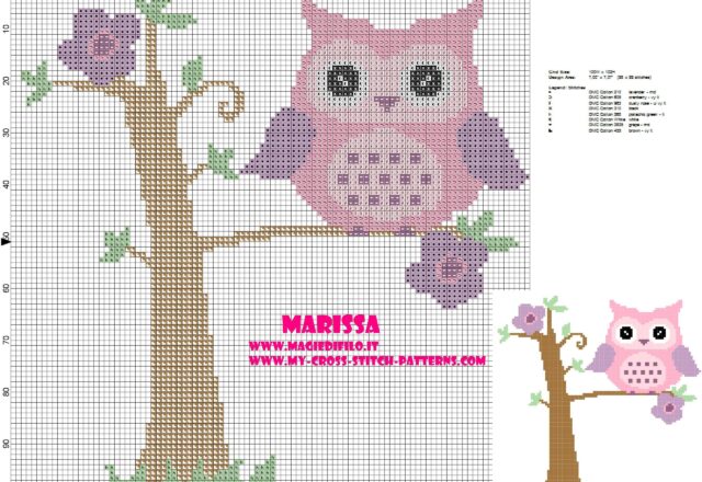cross_stitch_pattern_pink_owl_on_tree