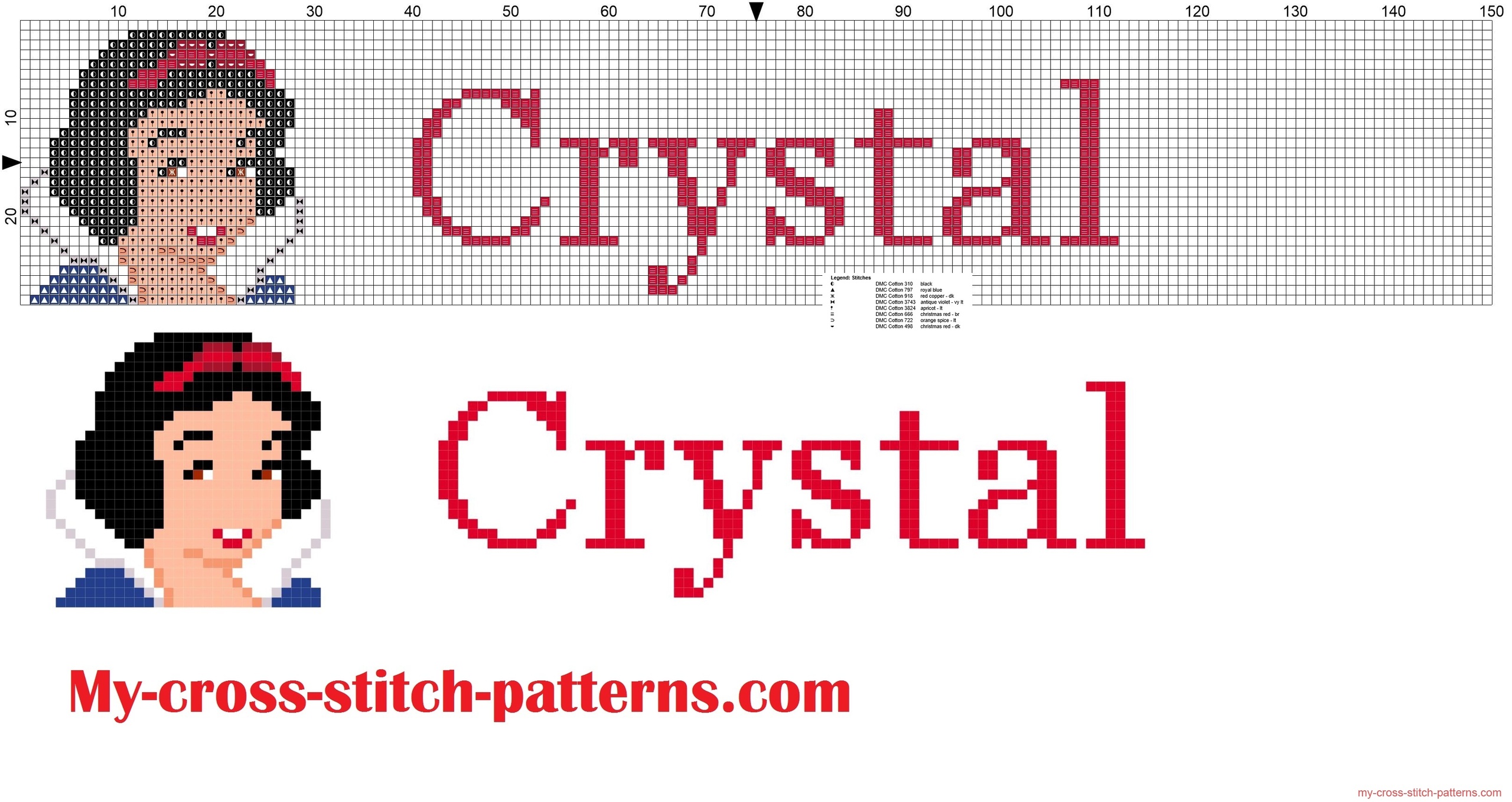 crystal_cross_stitch_pattern_name_with_disney_princess_white_snow