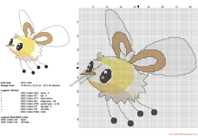 cutiefly_pokemon_sun_moon_free_cross_stitch_pattern_83x84