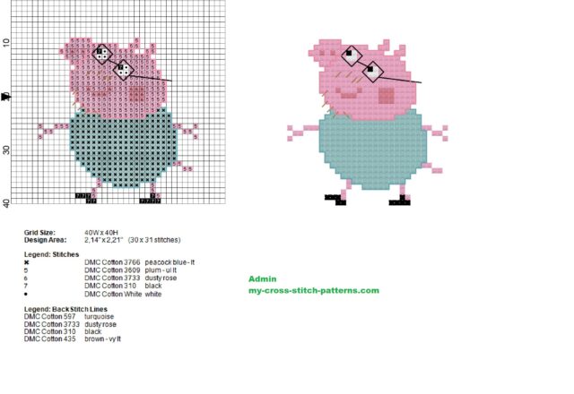 daddy_pig_small_cross_stitch_pattern_30x31