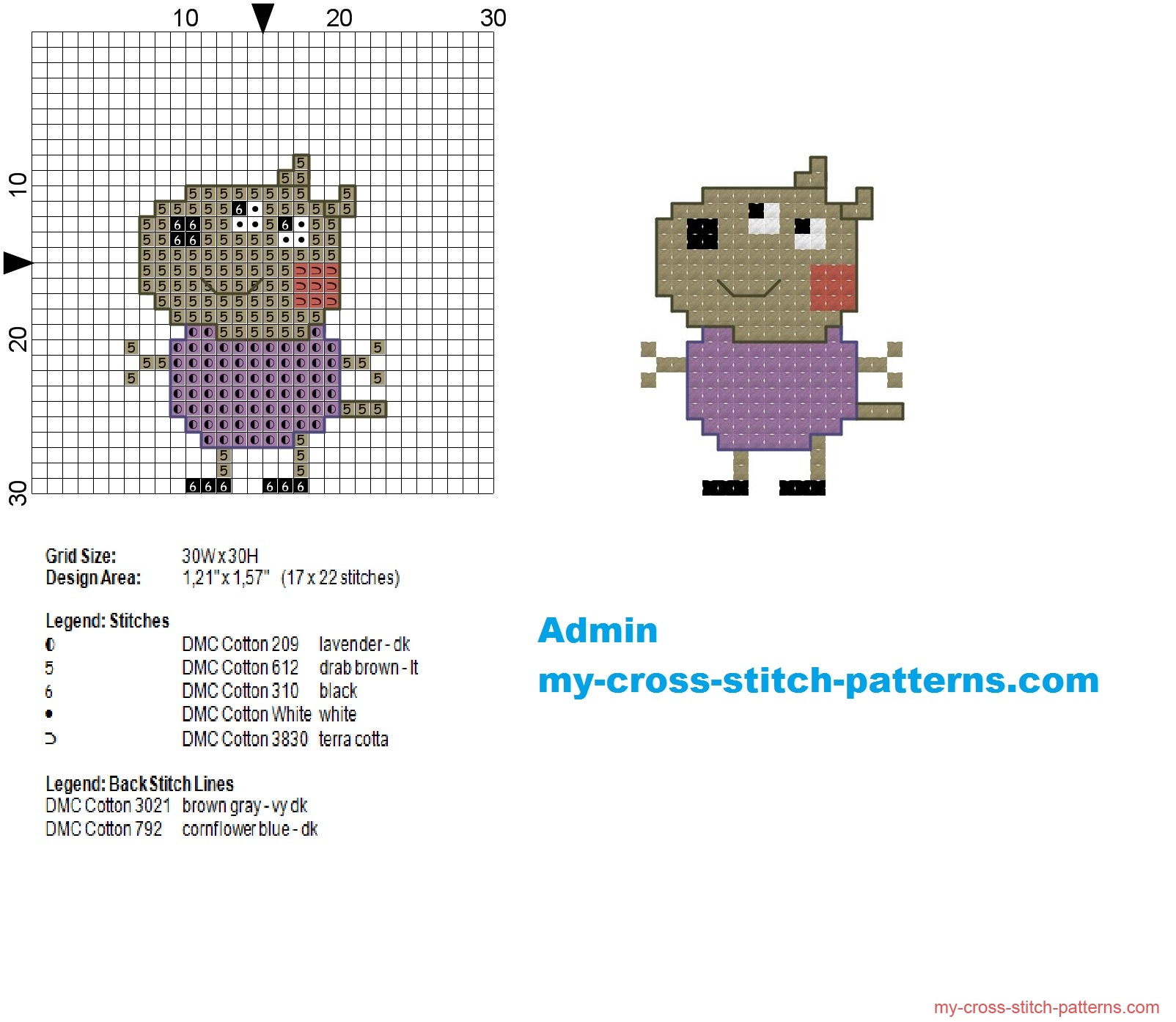 danny_dog_from_peppa_pig_small_cross_stitch_pattern_17x22