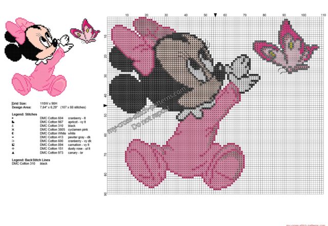 disney_baby_minnie_mouse_with_butterfly_free_cross_stitch_pattern