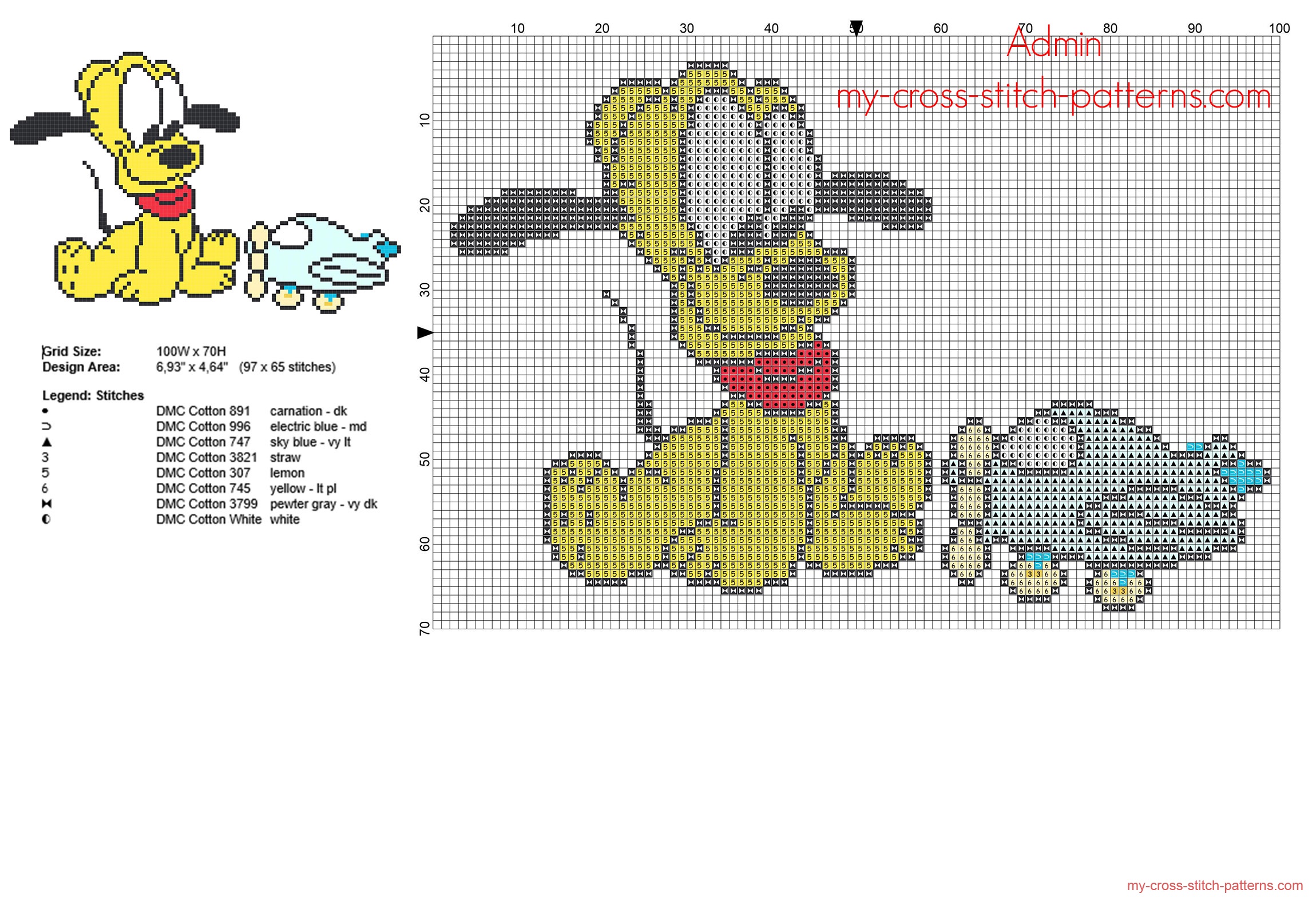 disney_baby_pluto_with_airplane_toy_free_small_cross_stitch_pattern