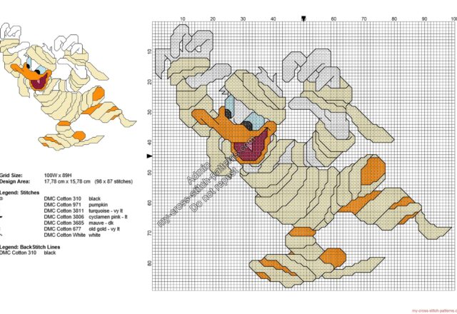 disney_donald_duck_mummy_free_halloween_cross_stitch_pattern_98x87