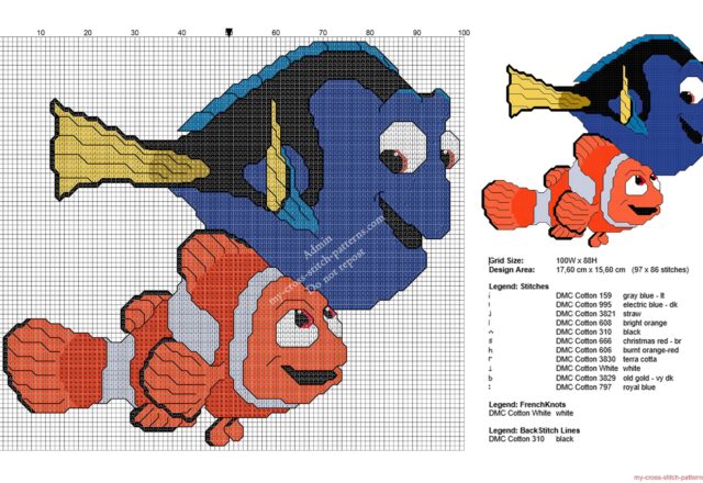 disney_finding_dory_dory_and_nemo_free_cross_stitch_pattern_97x86