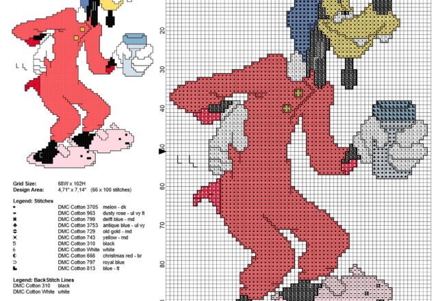 disney_goofy_with_pajamas_free_cross_stitch_pattern_66_x_100_stitches
