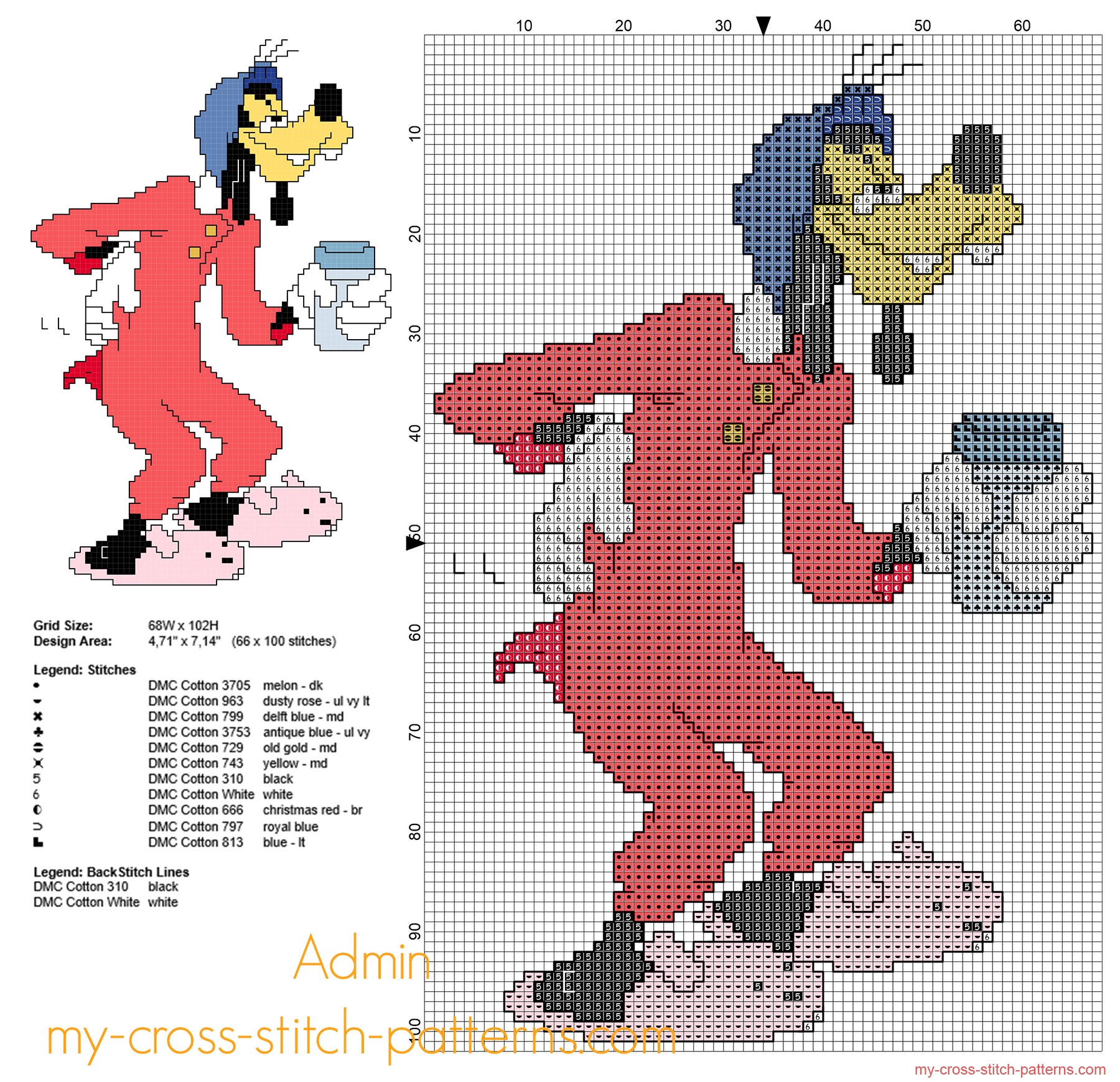 disney_goofy_with_pajamas_free_cross_stitch_pattern_66_x_100_stitches