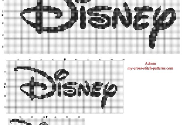 disney_logo_cross_stitch_patterns_150_100_and_65_stitches_width