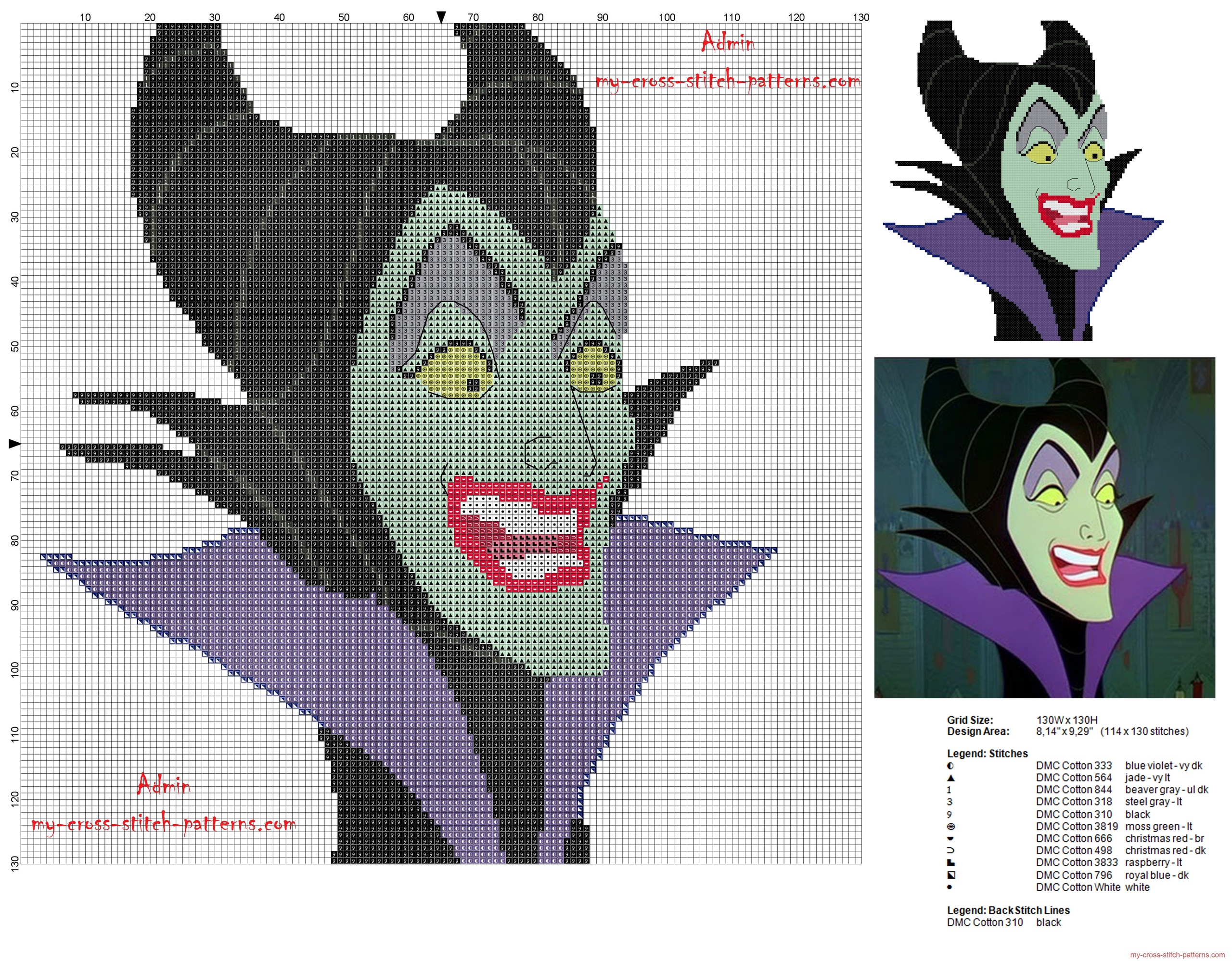 disney_maleficent_cross_stitch_pattern_114x130_11_colors