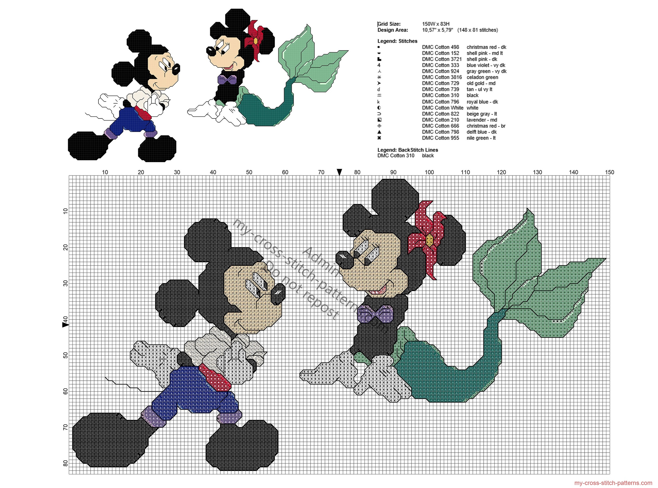 disney_mickey_and_minnie_as_the_little_mermaid_free_cross_stitch_pattern