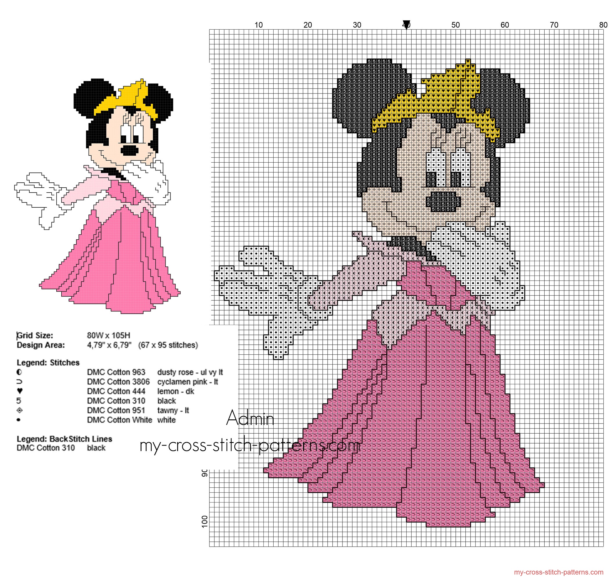 disney_minnie_as_princess_aurora_free_cross_stitch_pattern