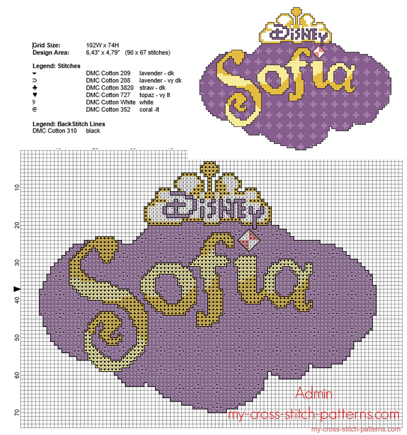 disney_sofia_the_first_logo_free_cross_stitch_pattern