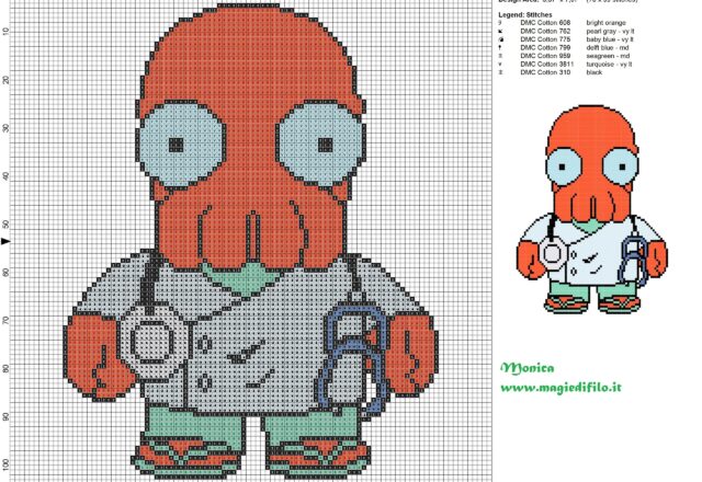 doctor_zoidberg_futurama_cross_stitch_pattern