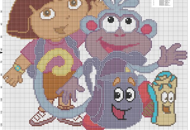 dora_the_explorer_with_friends_cross_stitch_patterns_free