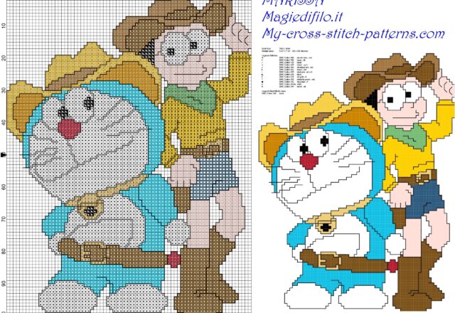 doraemon_and_nobita_free_cross_stitch_pattern