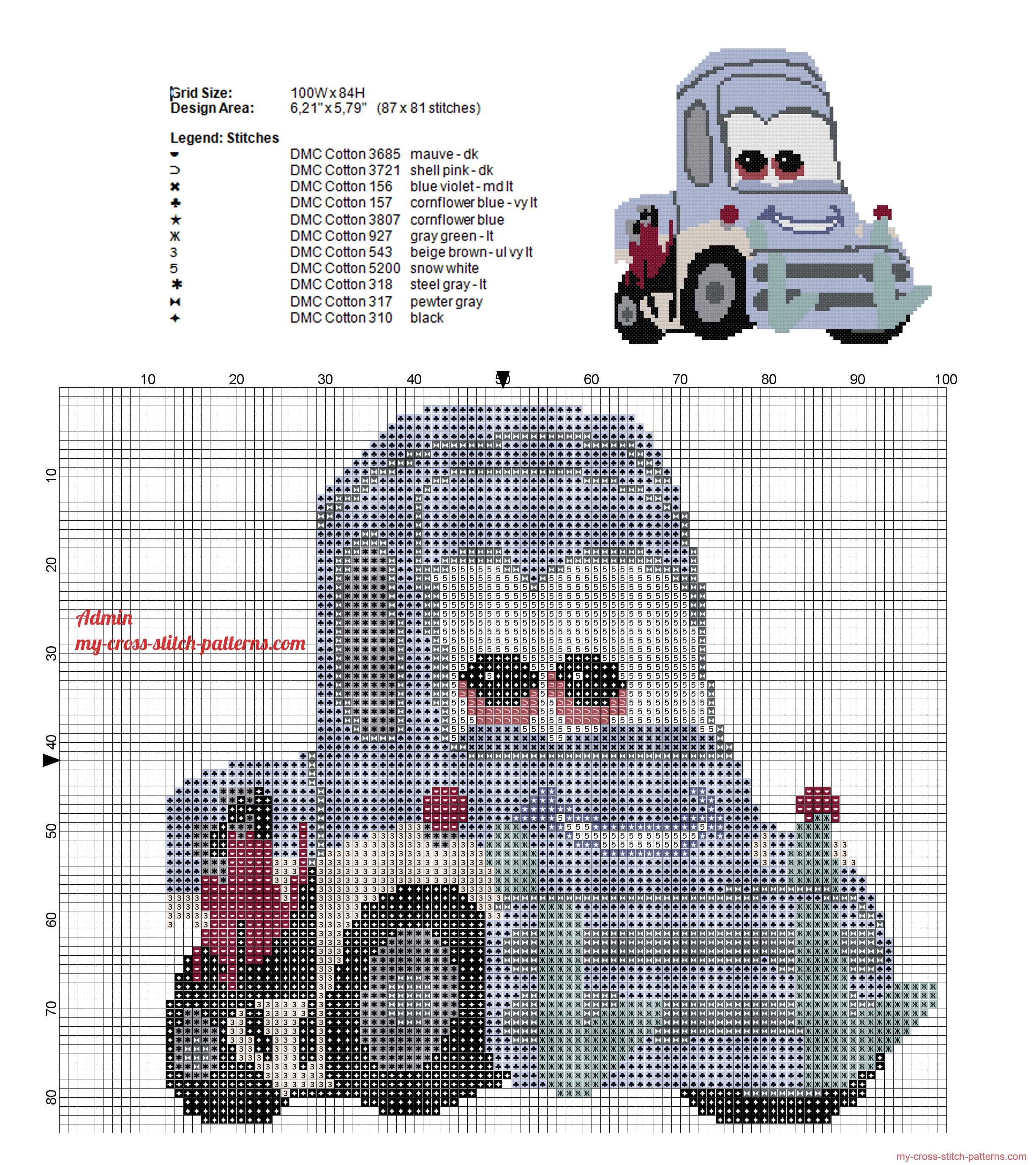 dottie_forklift_of_disney_planes_cross_stitch_pattern