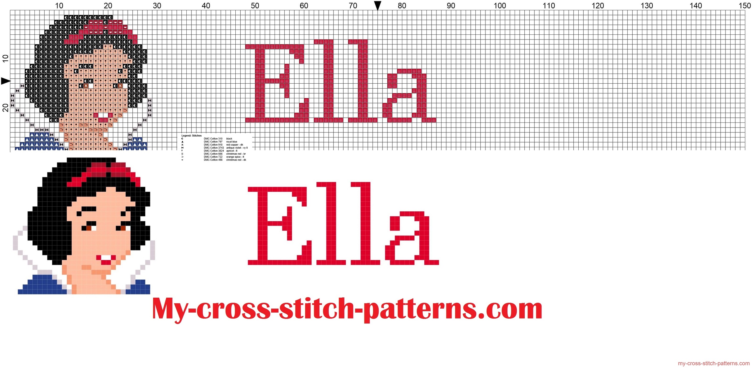 ella_cross_stitch_pattern_name_with_disney_princess_white_snow