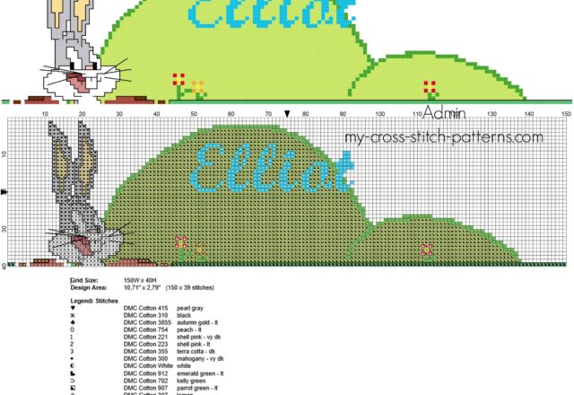elliot_cross_stitch_baby_male_name_with_bugs_bunny