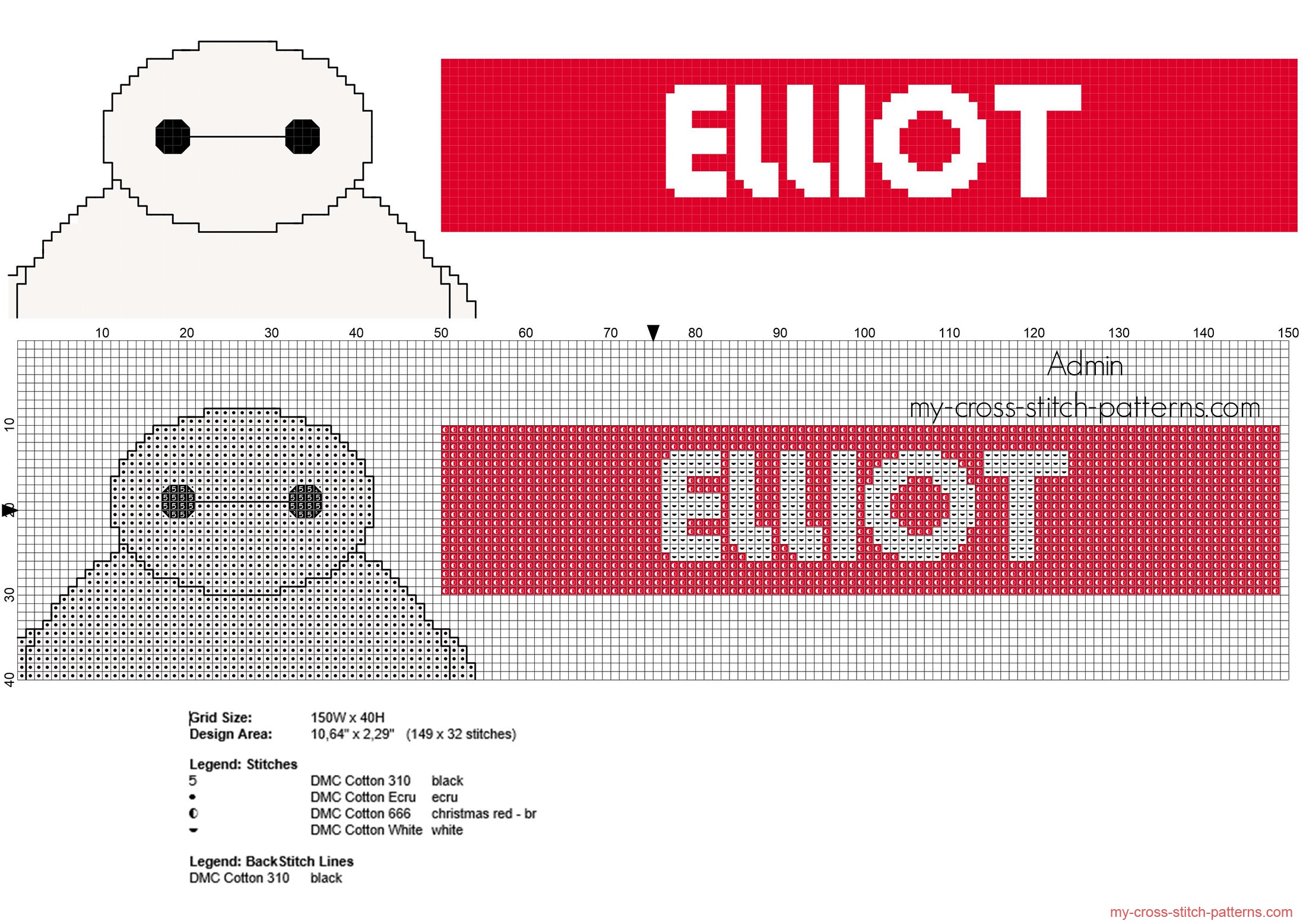 elliot_cross_stitch_baby_male_name_with_disney_big_hero_6_baymax