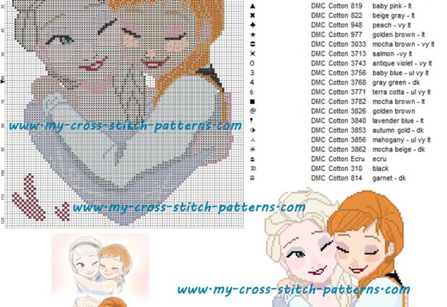 elsa_and_anna_cross_stitch_pattern_