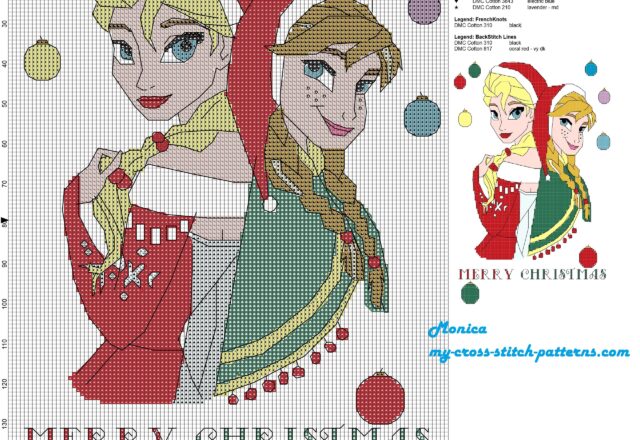 elsa_and_anna_merry_christmas_cross_stitch_pattern_