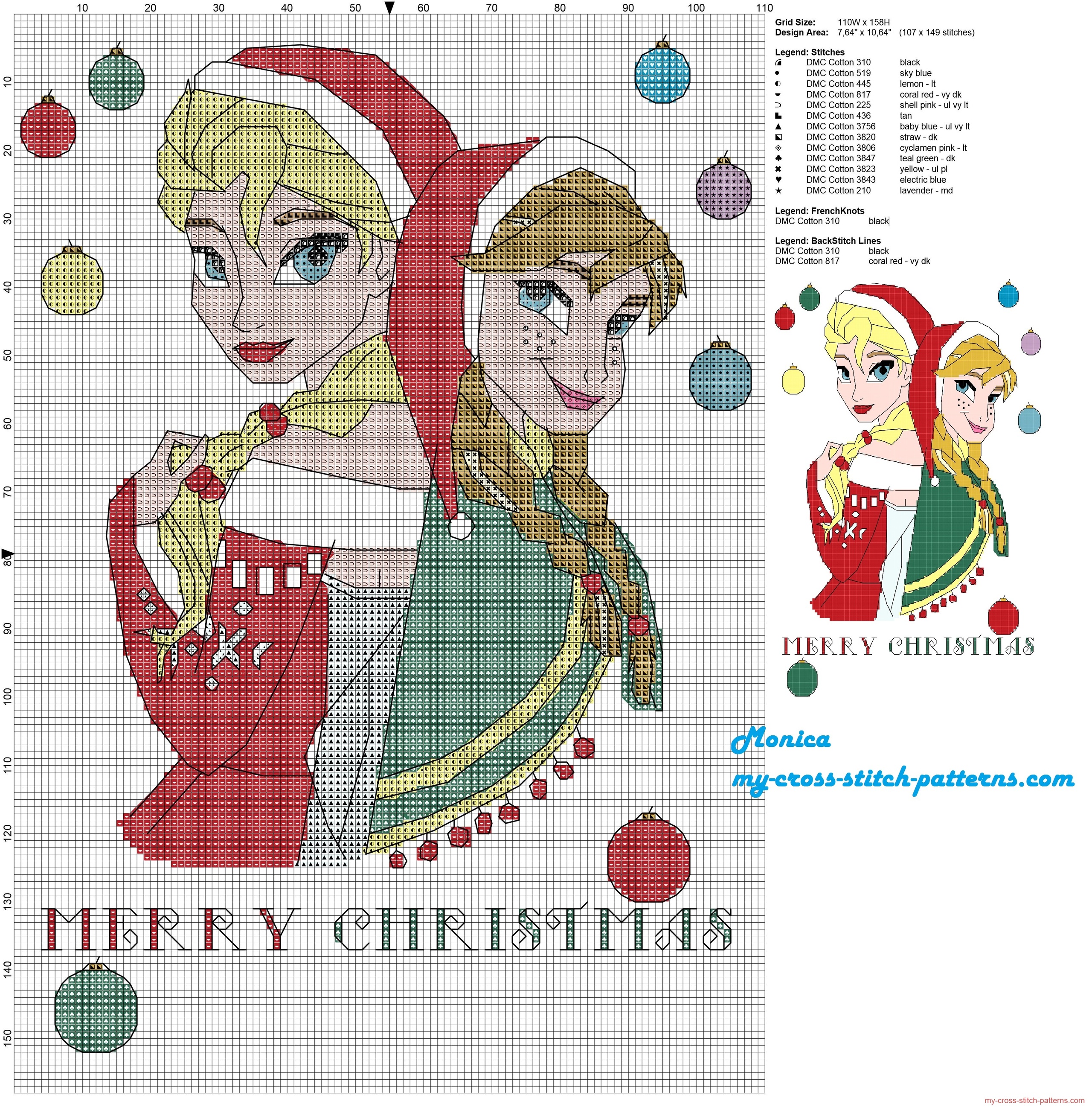 elsa_and_anna_merry_christmas_cross_stitch_pattern_
