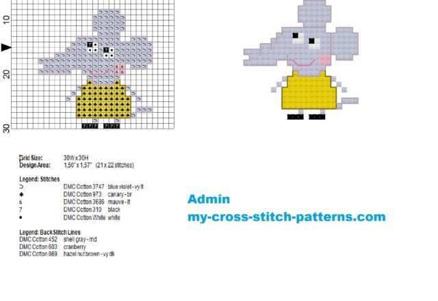 emily_elephant_peppa_pig_character_cross_stitch_pattern_21x22