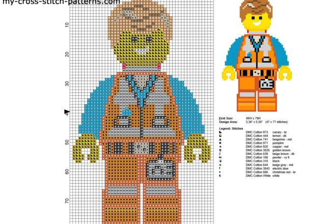 emmet_the_lego_movie_character_free_cross_stitch_pattern