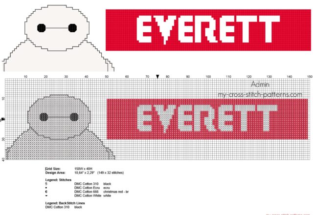 everett_cross_stitch_baby_male_name_with_disney_big_hero_6_baymax