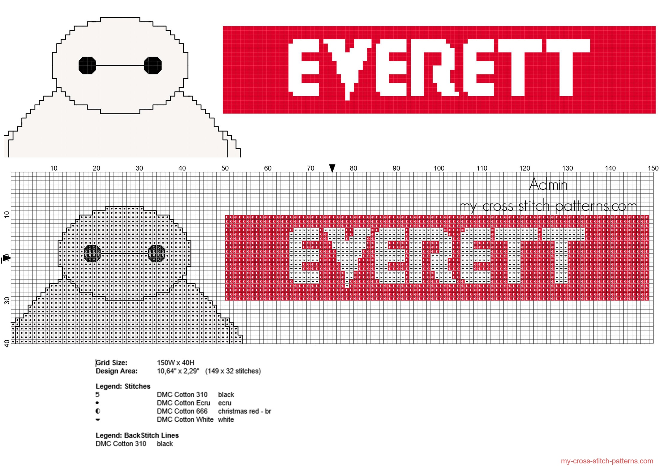 everett_cross_stitch_baby_male_name_with_disney_big_hero_6_baymax