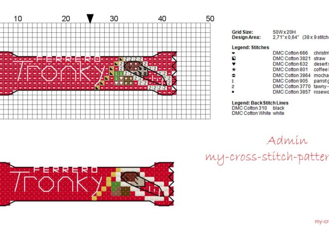 ferrero_tronky_chocolate_snake_small_cross_stitch_pattern_only_38x9