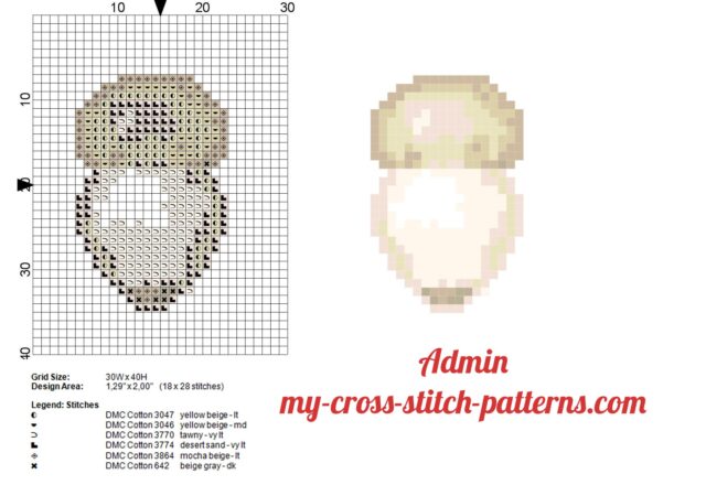 field_mushroom_or_meadow_mushroom_small_cross_stitch_pattern