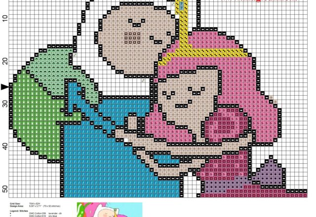 finn_with_princess_bubblegum_adventure_time_cross_stitch_pattern