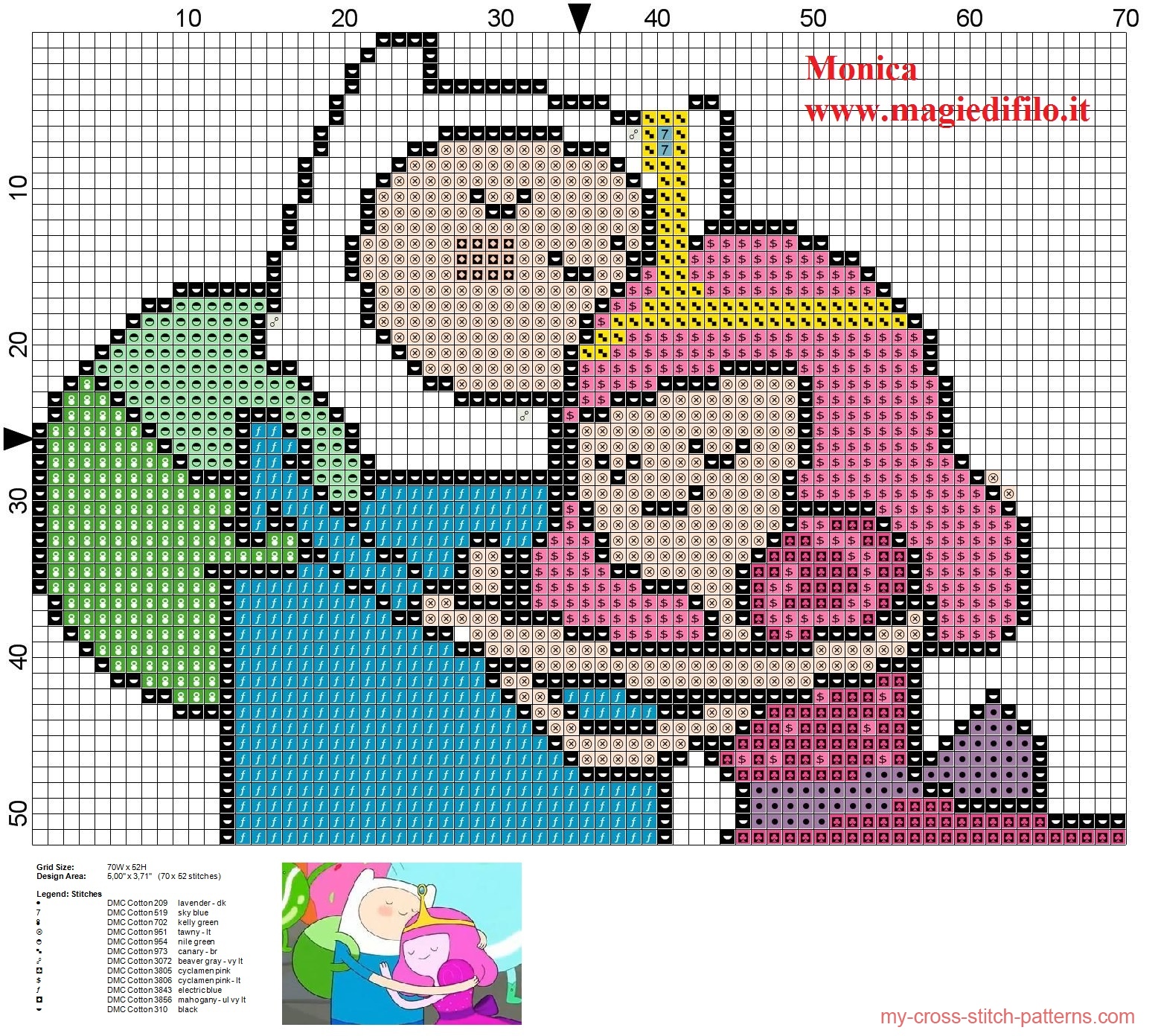 finn_with_princess_bubblegum_adventure_time_cross_stitch_pattern