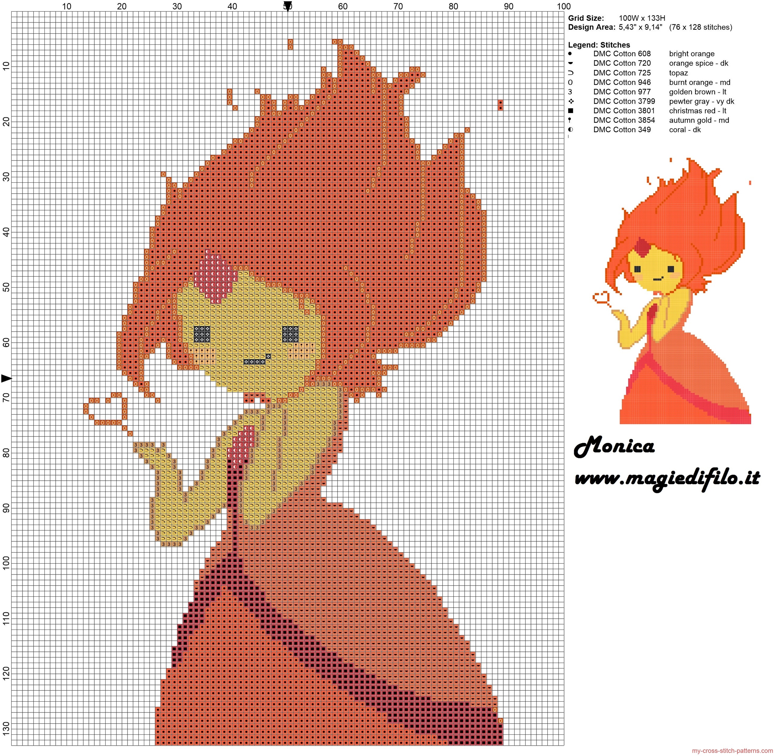 flame_princess_adventure_time_cross_stitch_pattern_